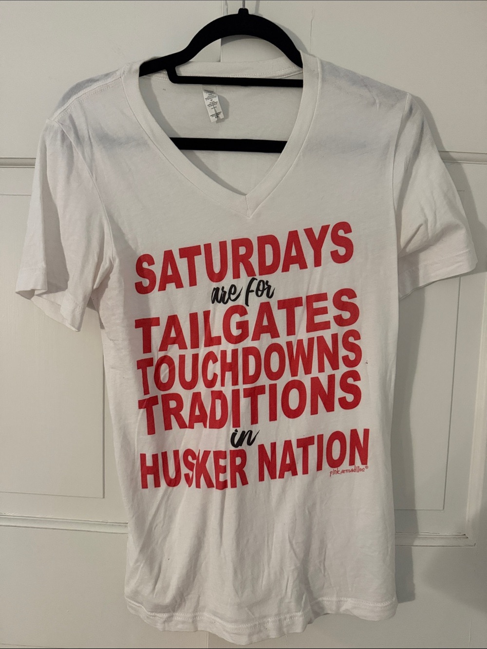Saturdays Are for Husker Nation White & Red Graphic T-Shirt Nebraska CornHuskers